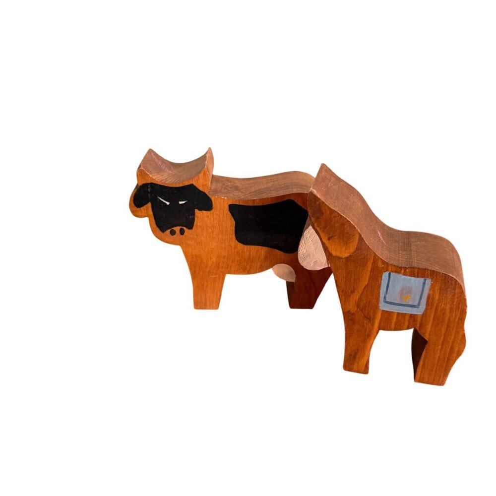 Wood Nativity Set Barn Hand Painted Craftsmen Cottagecore Christmas Homemade - Picture 4 of 6